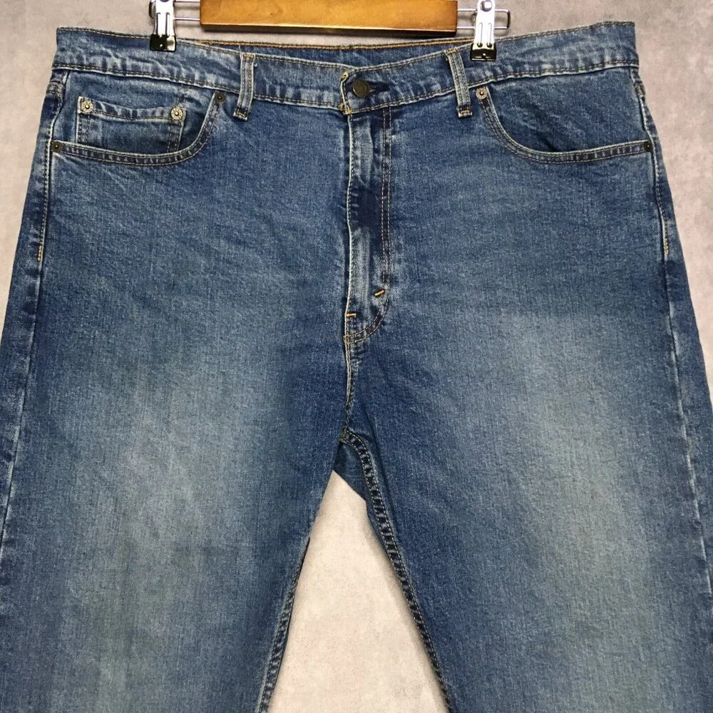 Levis Mens 505 Regular Fit‎ Blue Jeans size 40x30 Zipper Fly Stretch Blend Denim